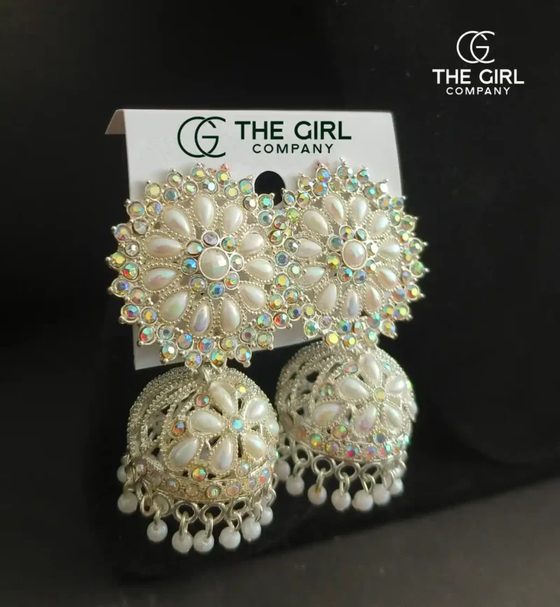 White Ritiya Jhumkis